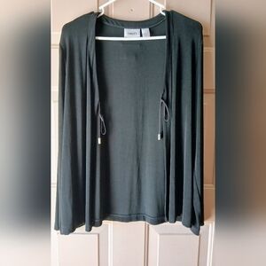 2 Piece Chico's Black Travelers Cardigan And Black Skirt